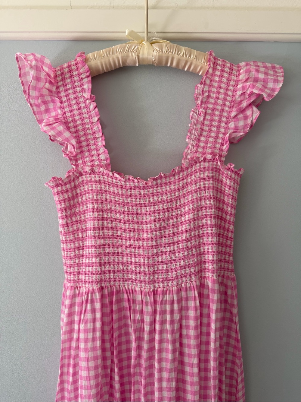 NWT - Kendall Cotton Pink Gingham Midi Dress (XL) - Picture 7 of 13